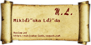 Miklóska Léda névjegykártya